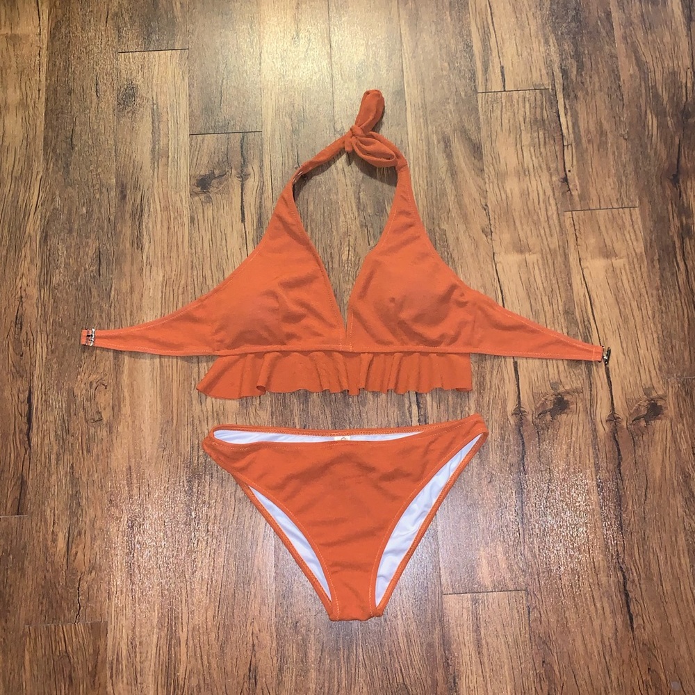 Orange Ruffle Bikini